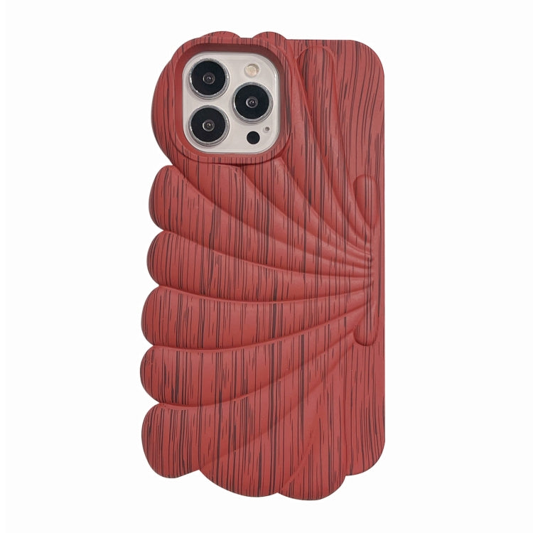 Wood Grain Shell Shape TPU Phone Case, For iPhone 14, For iPhone 14 Plus, For iPhone 14 Pro, For iPhone 14 Pro Max, For iPhone 13, For iPhone 13 Pro, For iPhone 13 Pro Max, For iPhone 12