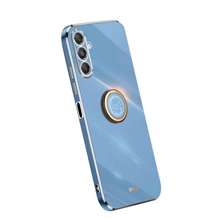 XINLI Straight Edge 6D Electroplate TPU Phone Case with Ring Holder, For Samsung Galaxy A05, For Samsung Galaxy A05s, For Samsung Galaxy M34 5G, For Samsung Galaxy A25 5G, For Samsung Galaxy S23 FE 5G, For Samsung Galaxy M54 5G