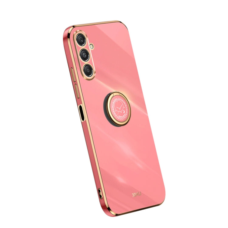 XINLI Straight Edge 6D Electroplate TPU Phone Case with Ring Holder, For Samsung Galaxy A05, For Samsung Galaxy A05s, For Samsung Galaxy M34 5G, For Samsung Galaxy A25 5G, For Samsung Galaxy S23 FE 5G, For Samsung Galaxy M54 5G