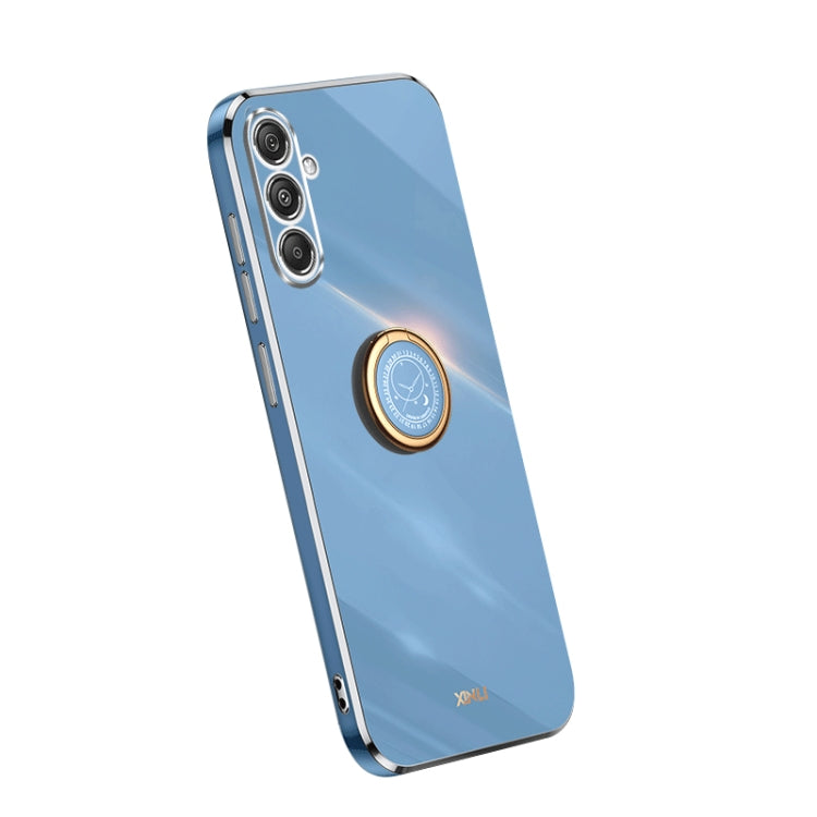 XINLI Straight Edge 6D Electroplate TPU Phone Case with Ring Holder, For Samsung Galaxy A05, For Samsung Galaxy A05s, For Samsung Galaxy M34 5G, For Samsung Galaxy A25 5G, For Samsung Galaxy S23 FE 5G, For Samsung Galaxy M54 5G