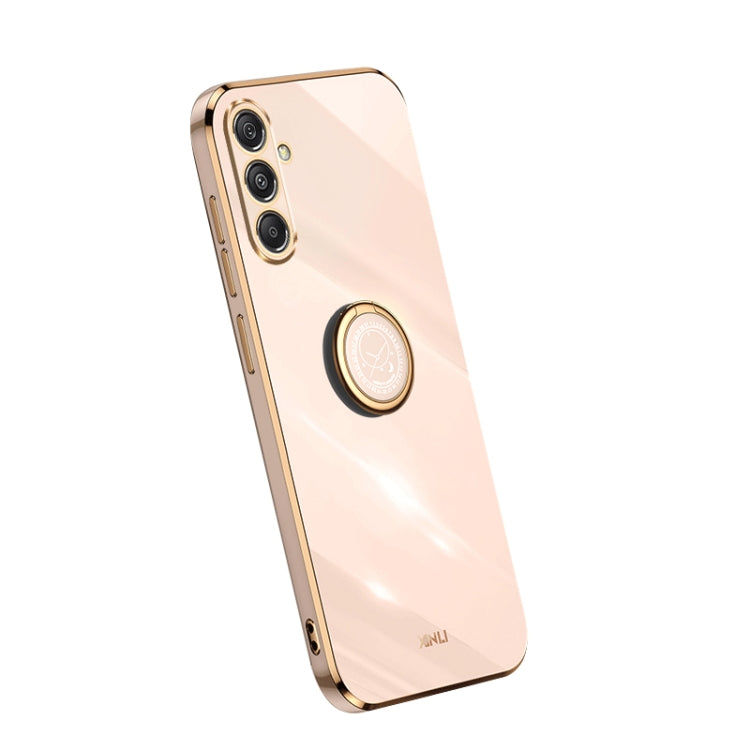 XINLI Straight Edge 6D Electroplate TPU Phone Case with Ring Holder, For Samsung Galaxy A05, For Samsung Galaxy A05s, For Samsung Galaxy M34 5G, For Samsung Galaxy A25 5G, For Samsung Galaxy S23 FE 5G, For Samsung Galaxy M54 5G