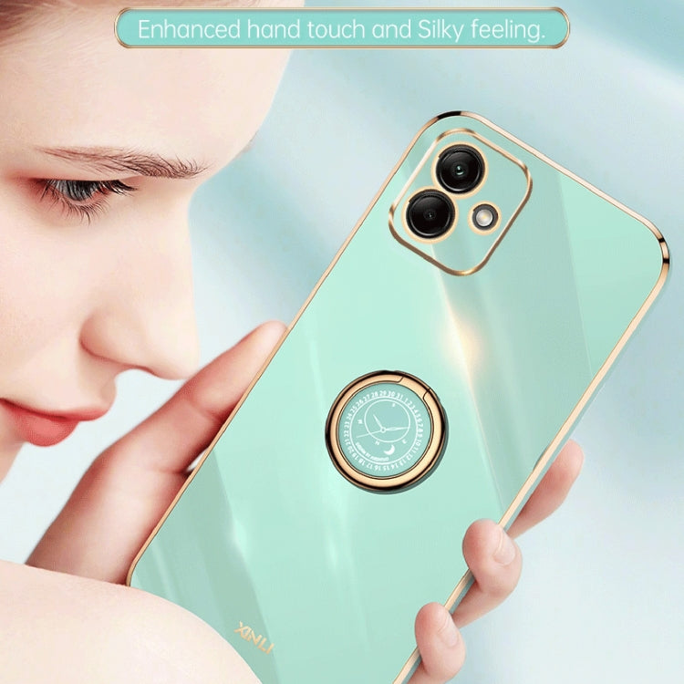 XINLI Straight Edge 6D Electroplate TPU Phone Case with Ring Holder, For Samsung Galaxy A05, For Samsung Galaxy A05s, For Samsung Galaxy M34 5G, For Samsung Galaxy A25 5G, For Samsung Galaxy S23 FE 5G, For Samsung Galaxy M54 5G