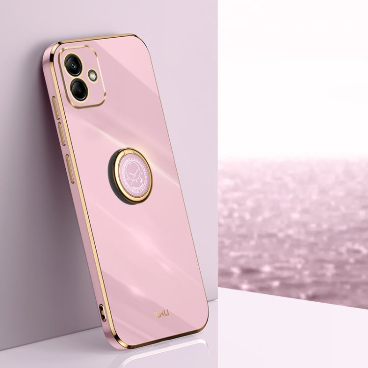 XINLI Straight Edge 6D Electroplate TPU Phone Case with Ring Holder, For Samsung Galaxy A05, For Samsung Galaxy A05s, For Samsung Galaxy M34 5G, For Samsung Galaxy A25 5G, For Samsung Galaxy S23 FE 5G, For Samsung Galaxy M54 5G