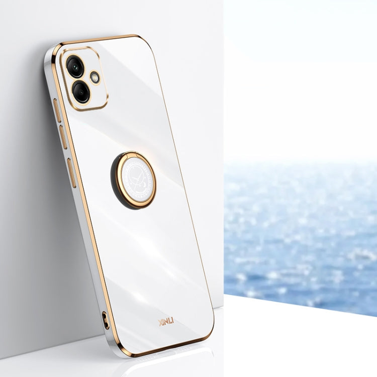 XINLI Straight Edge 6D Electroplate TPU Phone Case with Ring Holder, For Samsung Galaxy A05, For Samsung Galaxy A05s, For Samsung Galaxy M34 5G, For Samsung Galaxy A25 5G, For Samsung Galaxy S23 FE 5G, For Samsung Galaxy M54 5G