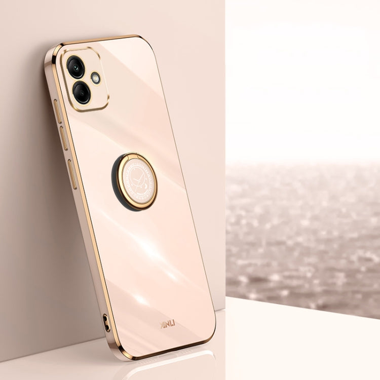 XINLI Straight Edge 6D Electroplate TPU Phone Case with Ring Holder, For Samsung Galaxy A05, For Samsung Galaxy A05s, For Samsung Galaxy M34 5G, For Samsung Galaxy A25 5G, For Samsung Galaxy S23 FE 5G, For Samsung Galaxy M54 5G