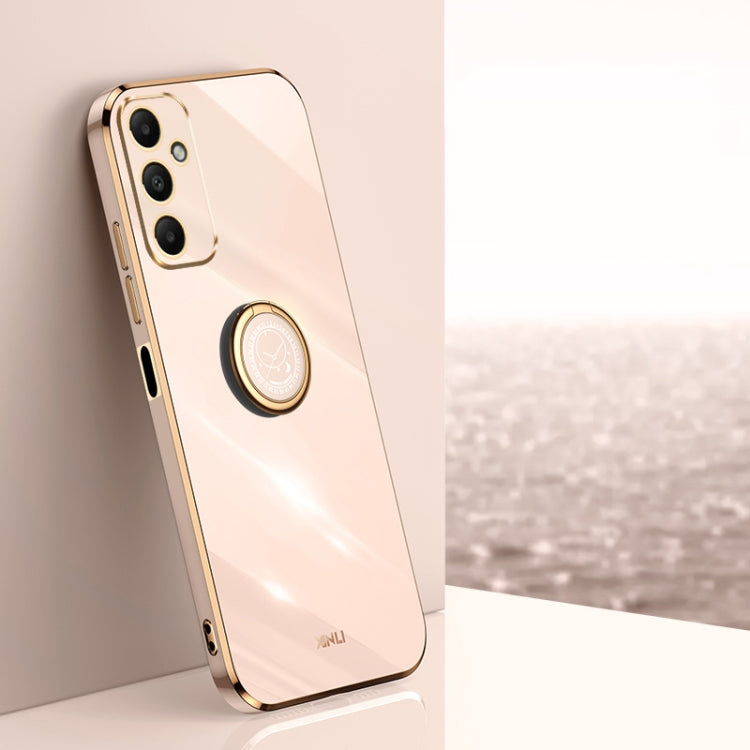 XINLI Straight Edge 6D Electroplate TPU Phone Case with Ring Holder, For Samsung Galaxy A05, For Samsung Galaxy A05s, For Samsung Galaxy M34 5G, For Samsung Galaxy A25 5G, For Samsung Galaxy S23 FE 5G, For Samsung Galaxy M54 5G