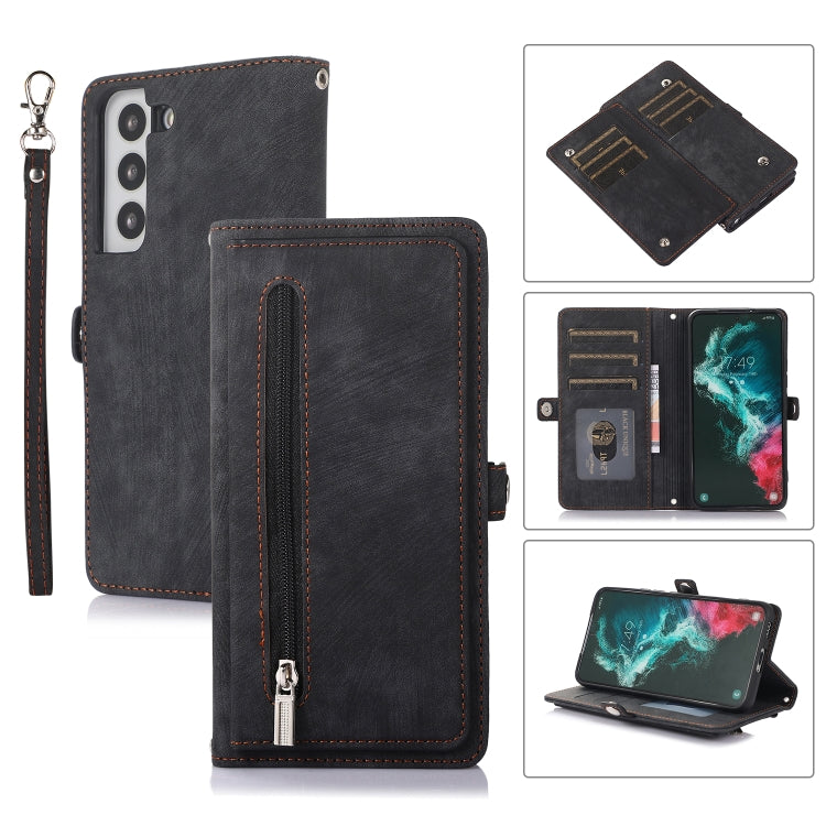 Zipper Card Slot Buckle Wallet Leather Phone Case, For Samsung Galaxy Note20 Ultra, For Samsung Galaxy S10, For Samsung Galaxy S20+, For Samsung Galaxy S21, For Samsung Galaxy S21+