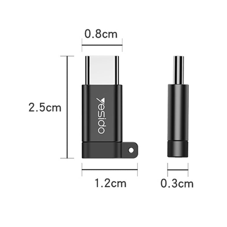 Yesido GS04 Type-C to Micro USB Mini Connector Adapter with Keychain
