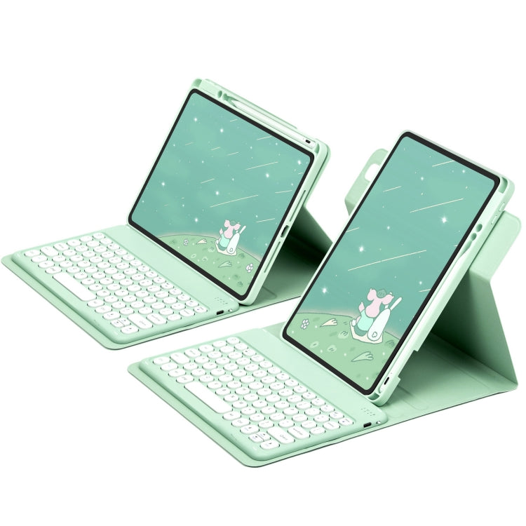 Round Button 360 Degree Rotatable Bluetooth Keyboard Leather Case