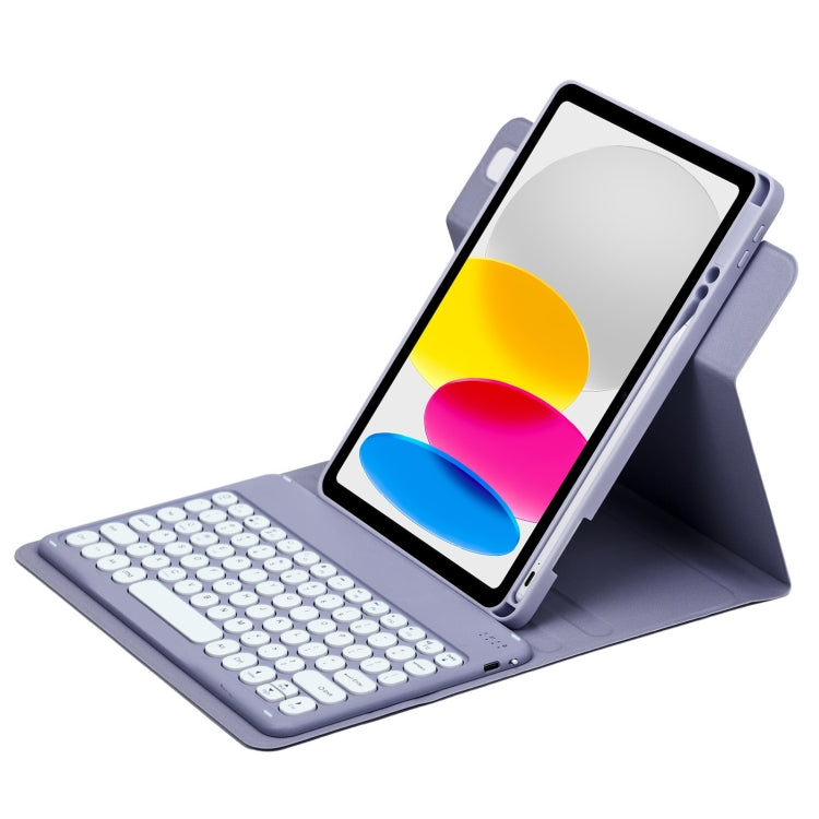 Round Button 360 Degree Rotatable Bluetooth Keyboard Leather Case