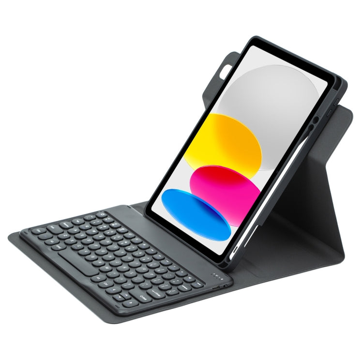 Round Button 360 Degree Rotatable Bluetooth Keyboard Leather Case