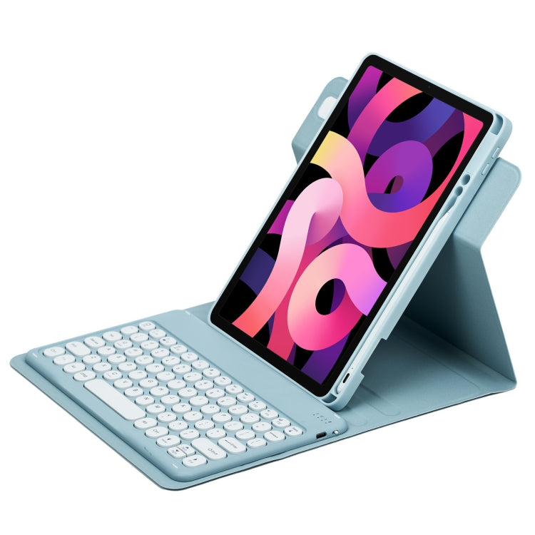 Round Button 360 Degree Rotatable Bluetooth Keyboard Leather Case