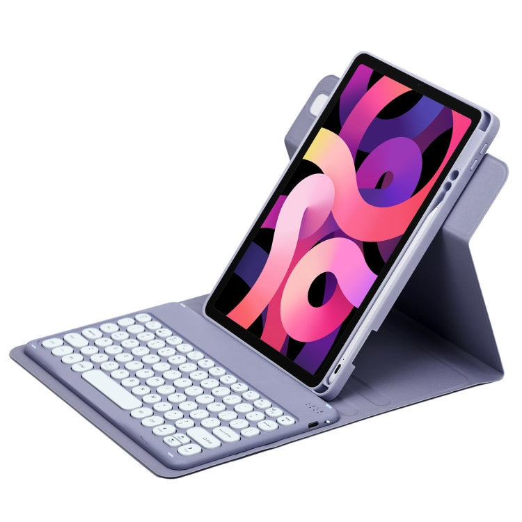 Round Button 360 Degree Rotatable Bluetooth Keyboard Leather Case