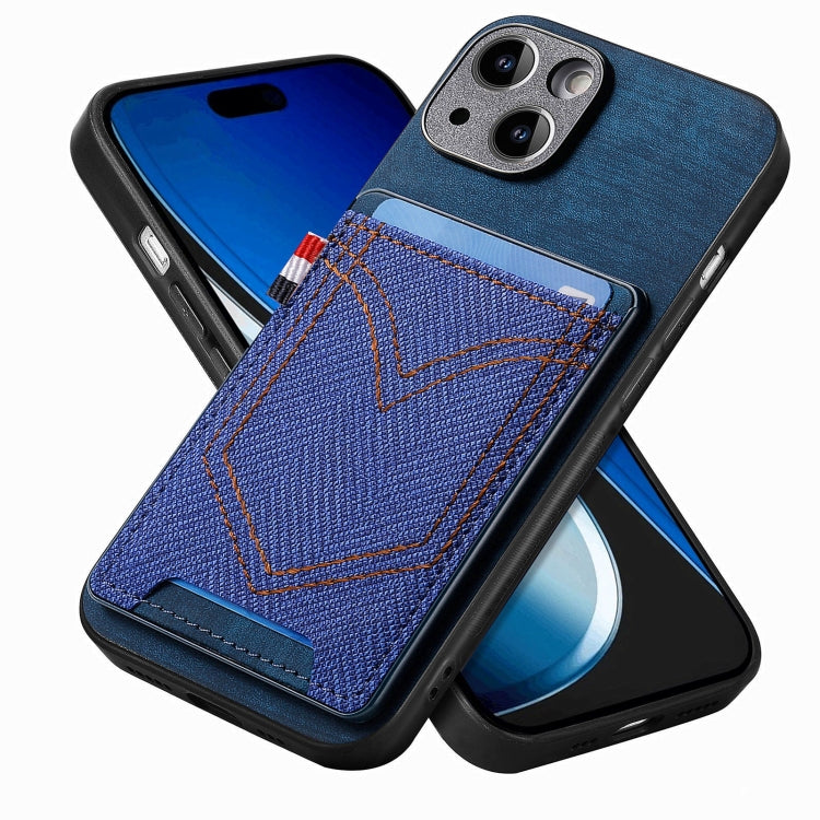 Denim Texture Leather Skin Phone Case with Card Slot