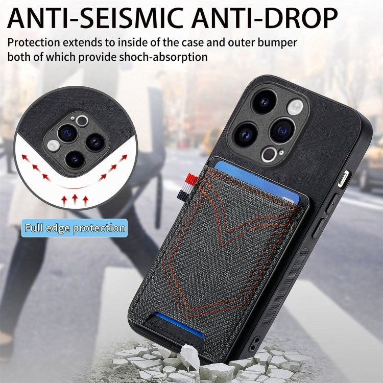 Denim Texture Leather Skin Phone Case with Card Slot
