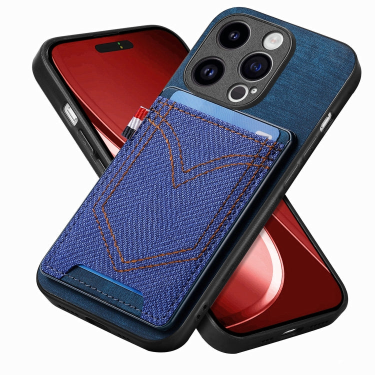 Denim Texture Leather Skin Phone Case with Card Slot