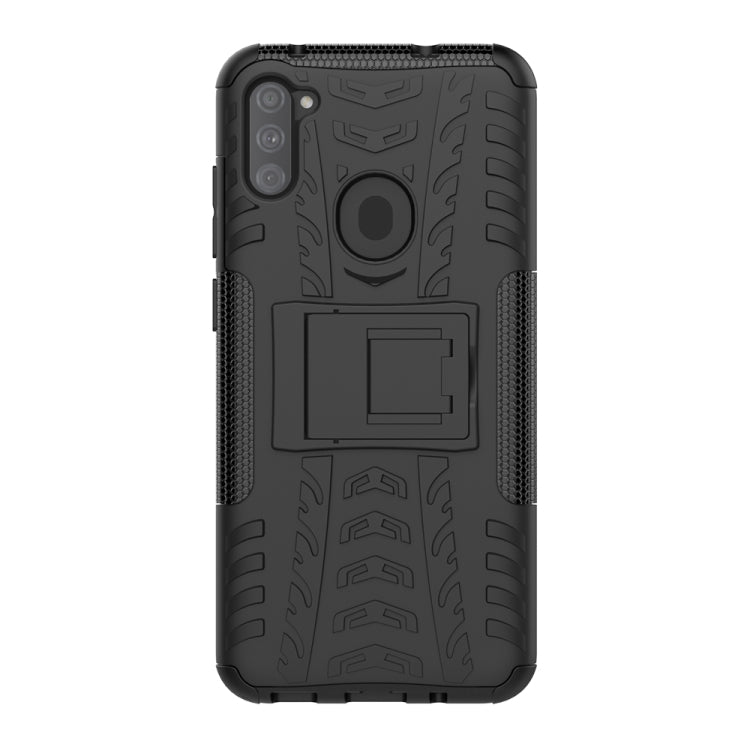 Tire Texture Shockproof TPU+PC Protective Case with Holder, For Samsung Galaxy A11(US Version)