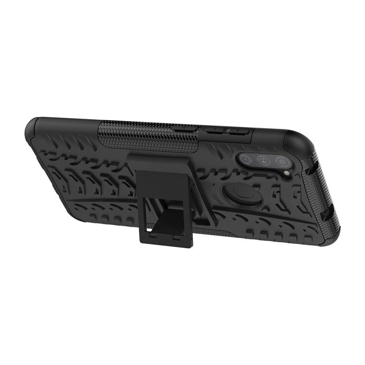 Tire Texture Shockproof TPU+PC Protective Case with Holder, For Samsung Galaxy A11(US Version)