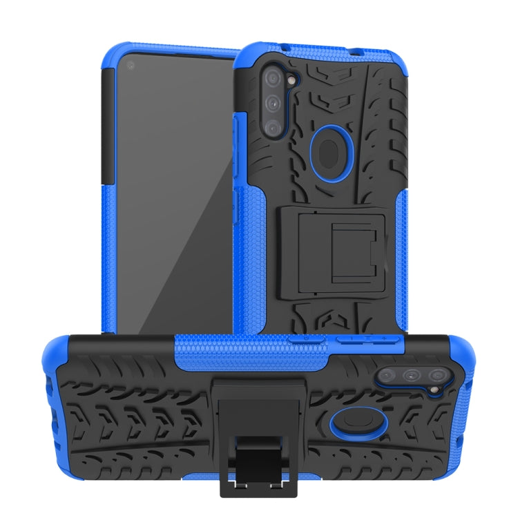 Tire Texture Shockproof TPU+PC Protective Case with Holder, For Samsung Galaxy A11(US Version)