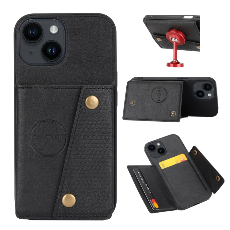 Double Buckle Card Slots PU + TPU Phone Case