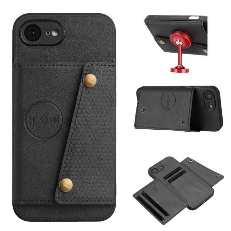 Double Buckle Card Slots PU + TPU Phone Case