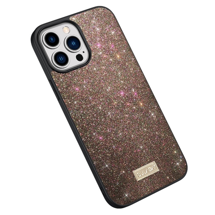 SULADA Glittery PC Hybrid TPU Handmade Leather Phone Case