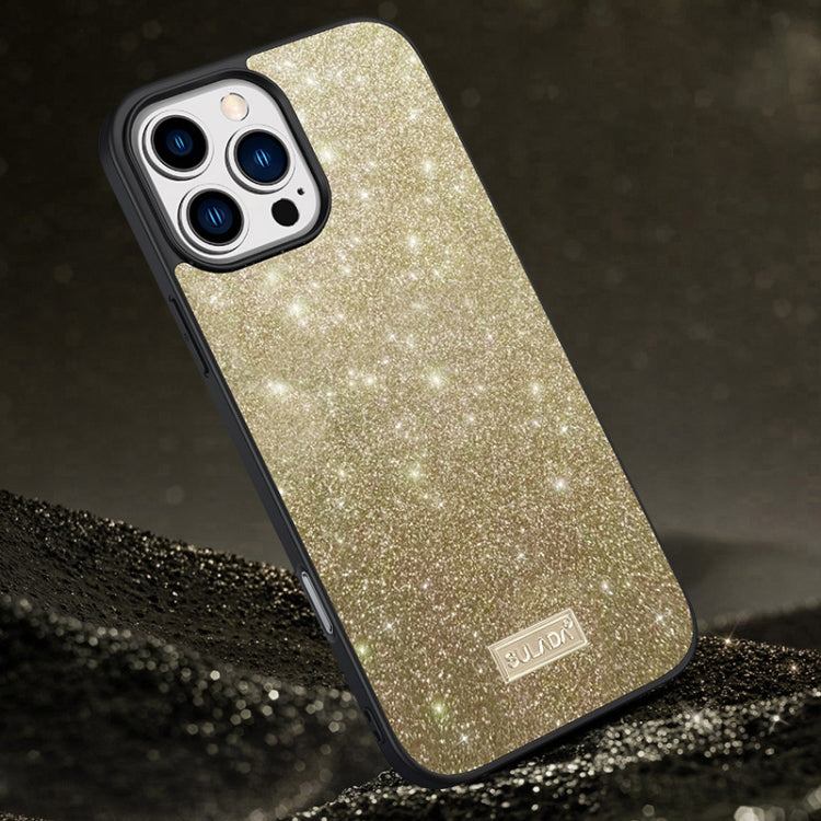 SULADA Glittery PC Hybrid TPU Handmade Leather Phone Case