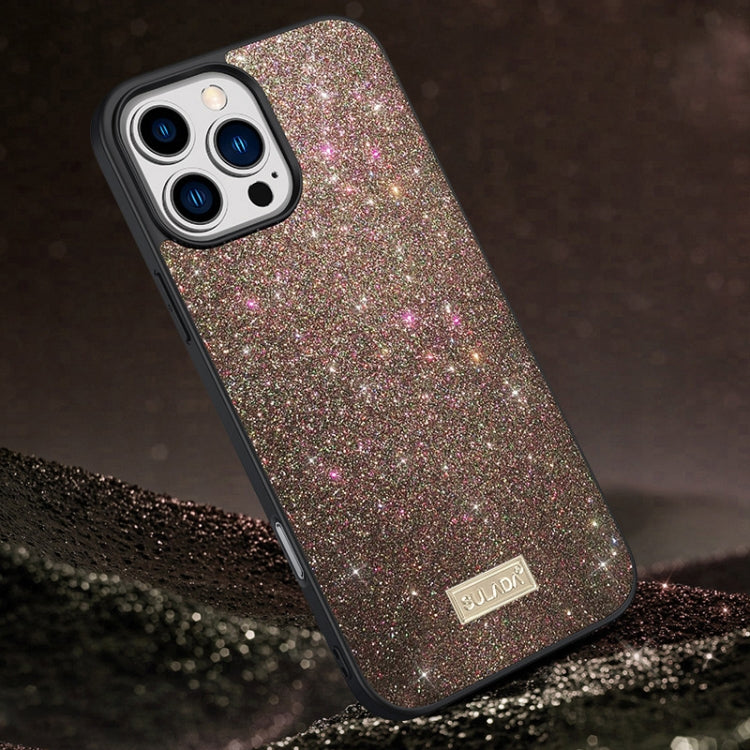 SULADA Glittery PC Hybrid TPU Handmade Leather Phone Case