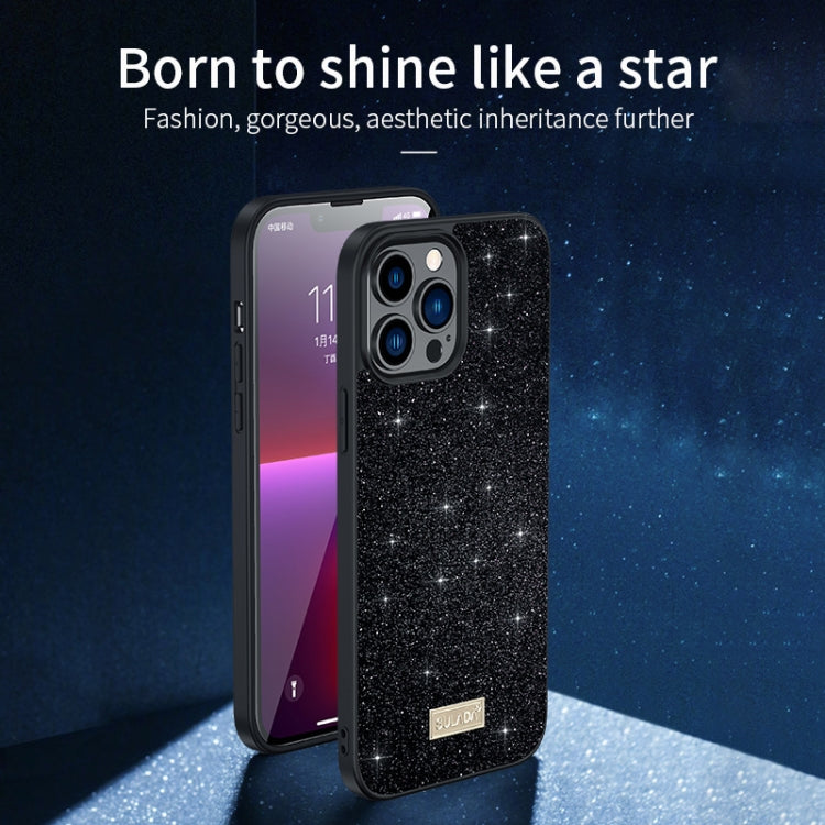 SULADA Glittery PC Hybrid TPU Handmade Leather Phone Case