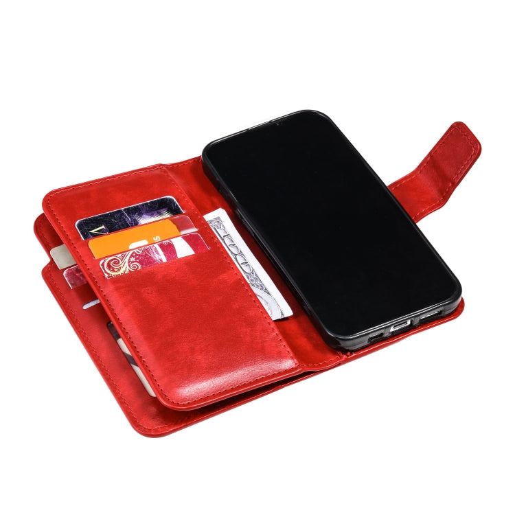 Tri-Fold 9-Card Wallets Leather Phone Case
