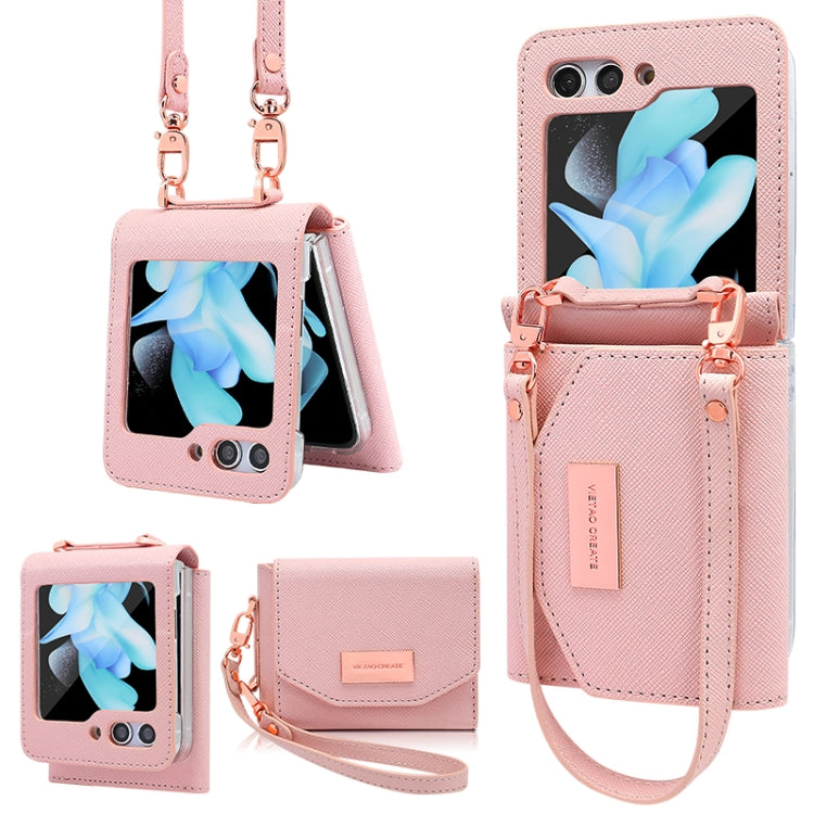 VIETAO Portable Wallet Foldable PU Phone Case, For Samsung Galaxy Z Flip6 / Flip7 FE, For Samsung Galaxy Z Flip5, For Samsung Galaxy Z Flip4, For Samsung Galaxy Z Flip3 5G