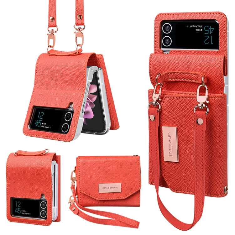 VIETAO Portable Wallet Foldable PU Phone Case, For Samsung Galaxy Z Flip6 / Flip7 FE, For Samsung Galaxy Z Flip5, For Samsung Galaxy Z Flip4, For Samsung Galaxy Z Flip3 5G