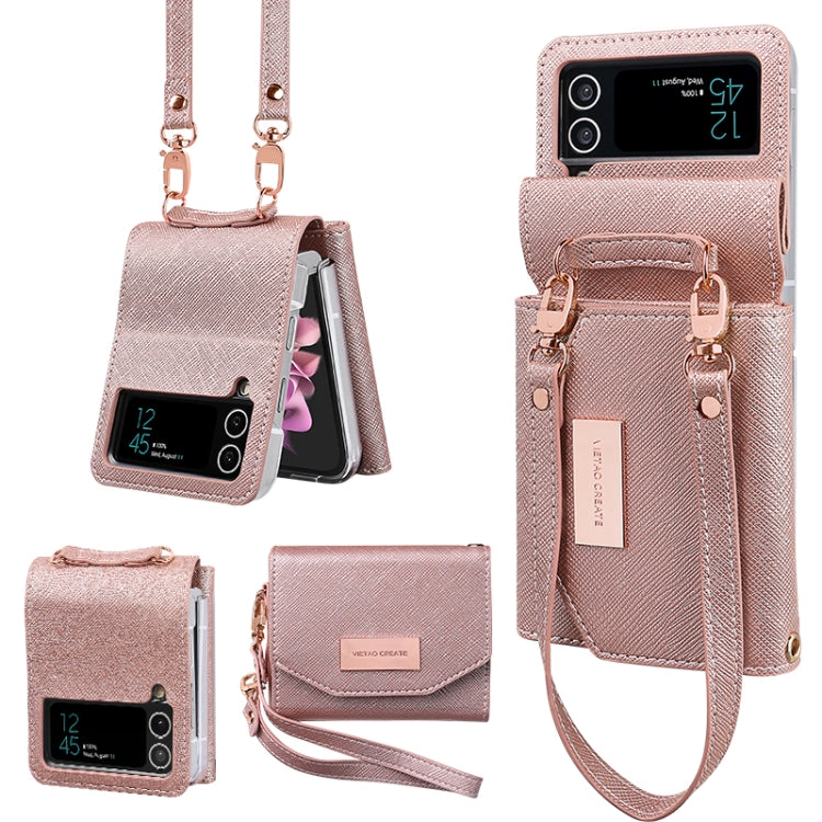 VIETAO Portable Wallet Foldable PU Phone Case, For Samsung Galaxy Z Flip6 / Flip7 FE, For Samsung Galaxy Z Flip5, For Samsung Galaxy Z Flip4, For Samsung Galaxy Z Flip3 5G