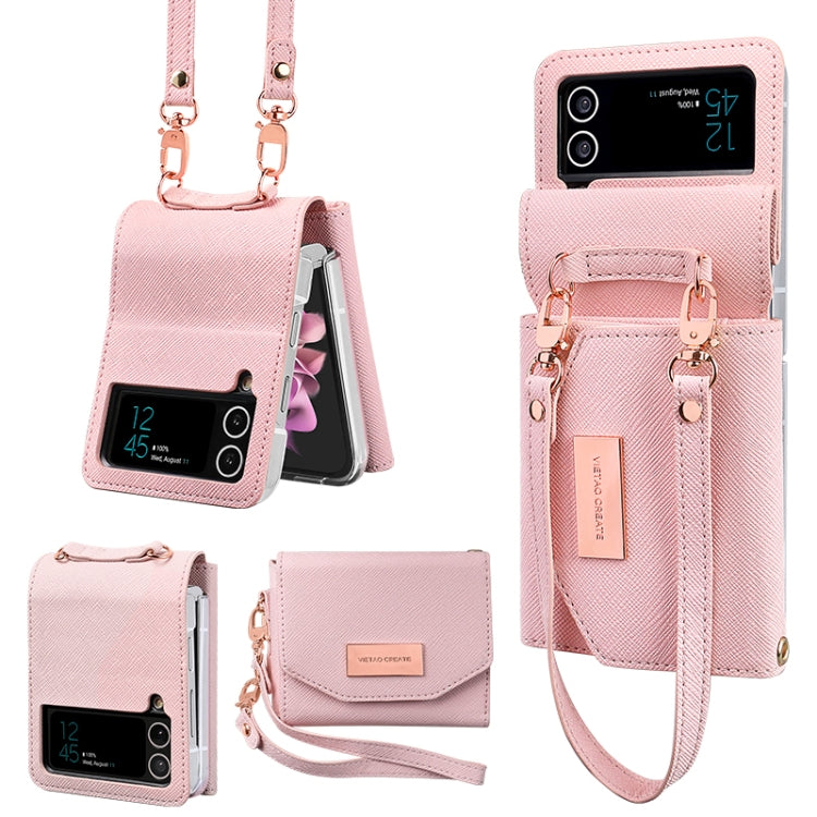 VIETAO Portable Wallet Foldable PU Phone Case, For Samsung Galaxy Z Flip6 / Flip7 FE, For Samsung Galaxy Z Flip5, For Samsung Galaxy Z Flip4, For Samsung Galaxy Z Flip3 5G