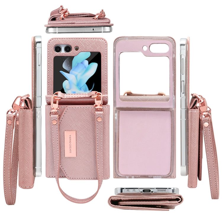 VIETAO Portable Wallet Foldable PU Phone Case, For Samsung Galaxy Z Flip6 / Flip7 FE, For Samsung Galaxy Z Flip5, For Samsung Galaxy Z Flip4, For Samsung Galaxy Z Flip3 5G