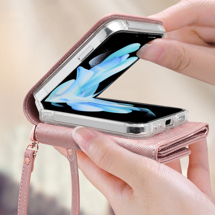 VIETAO Portable Wallet Foldable PU Phone Case, For Samsung Galaxy Z Flip6 / Flip7 FE, For Samsung Galaxy Z Flip5, For Samsung Galaxy Z Flip4, For Samsung Galaxy Z Flip3 5G