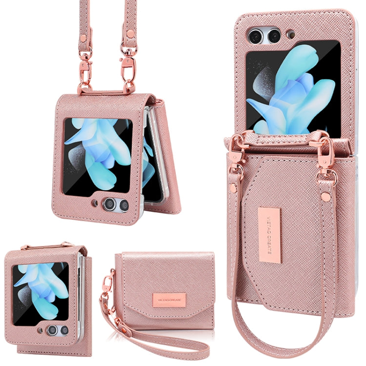 VIETAO Portable Wallet Foldable PU Phone Case, For Samsung Galaxy Z Flip6 / Flip7 FE, For Samsung Galaxy Z Flip5, For Samsung Galaxy Z Flip4, For Samsung Galaxy Z Flip3 5G