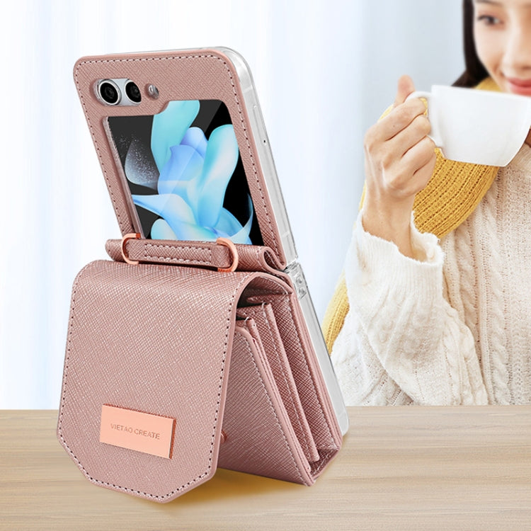 VIETAO Portable Organ Style Wallet PU Phone Case, For Samsung Galaxy Z Flip6 / Flip7 FE, For Samsung Galaxy Z Flip5