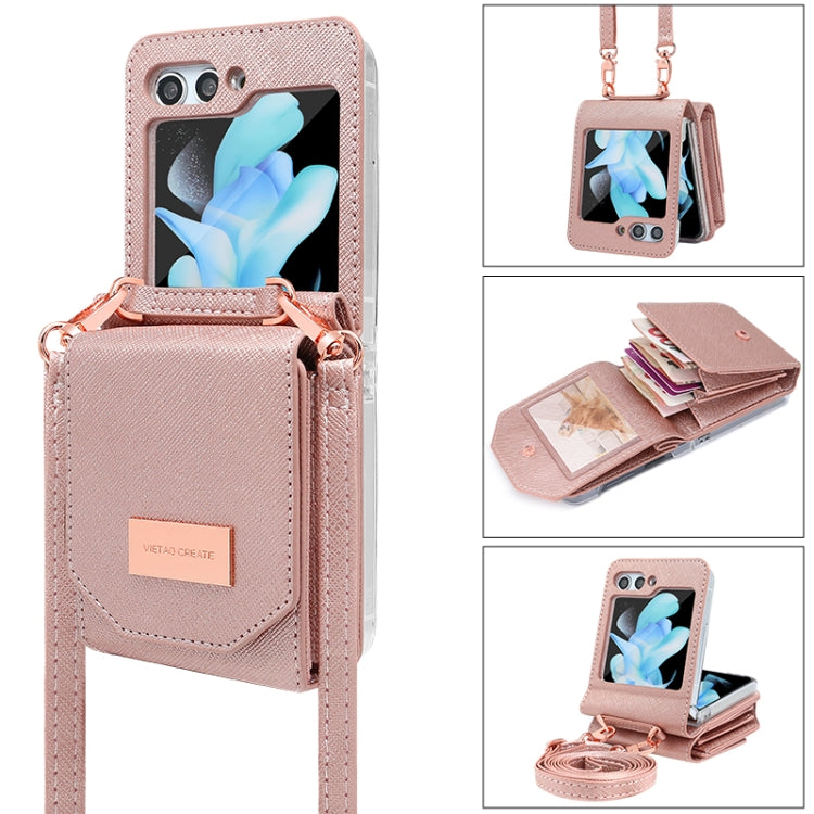 VIETAO Portable Organ Style Wallet PU Phone Case, For Samsung Galaxy Z Flip6 / Flip7 FE, For Samsung Galaxy Z Flip5