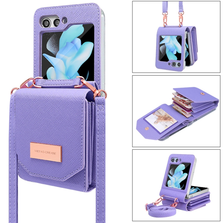 VIETAO Portable Organ Style Wallet PU Phone Case, For Samsung Galaxy Z Flip6 / Flip7 FE, For Samsung Galaxy Z Flip5