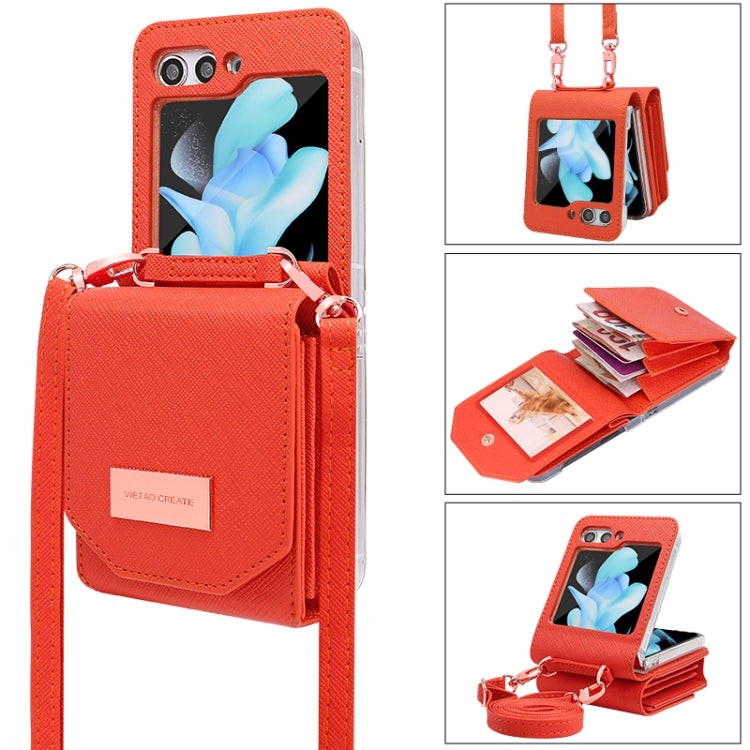 VIETAO Portable Organ Style Wallet PU Phone Case, For Samsung Galaxy Z Flip6 / Flip7 FE, For Samsung Galaxy Z Flip5
