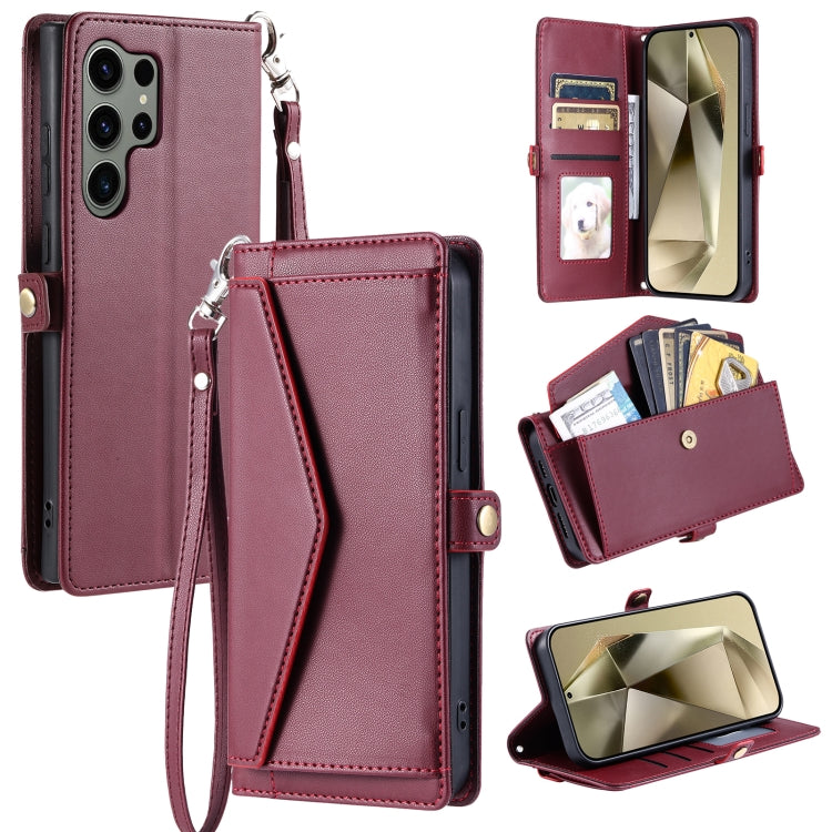 Wallet Multi-card Slot Leather Phone Case with Lanyard, For Samsung Galaxy S25 Edge 5G, For Samsung Galaxy S25 5G, For Samsung Galaxy S25+ 5G, For Samsung Galaxy S25 Ultra 5G