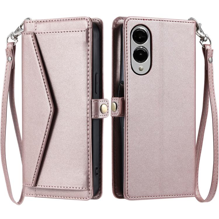 Wallet Multi-card Slot Leather Phone Case with Lanyard, For Samsung Galaxy S25 Edge 5G, For Samsung Galaxy S25 5G, For Samsung Galaxy S25+ 5G, For Samsung Galaxy S25 Ultra 5G