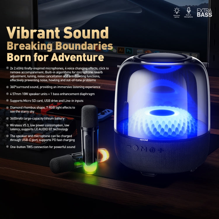 WEKOME Beluga D16 Spiritful Island Desktop Bluetooth Speaker With Dual Microphones
