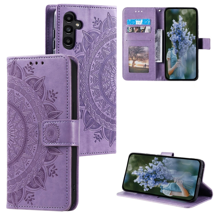 Totem Flower Embossed Leather Phone Case, For Samsung Galaxy S25 FE 5G, For Samsung Galaxy S25 Edge 5G, For Samsung Galaxy S25 5G, For Samsung Galaxy S25+ 5G, For Samsung Galaxy S25 Ultra 5G