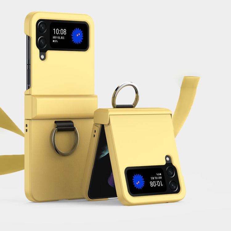 Ultra-thin Skin Feel Ring Phone Case with Hinge, For Samsung Galaxy Z Flip6 / Flip7 FE, For Samsung Galaxy Z Flip5 5G, For Samsung Galaxy Z Flip4 5G