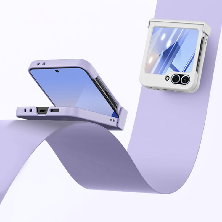 Ultra-thin Skin Feel Ring Phone Case with Hinge, For Samsung Galaxy Z Flip6 / Flip7 FE, For Samsung Galaxy Z Flip5 5G, For Samsung Galaxy Z Flip4 5G