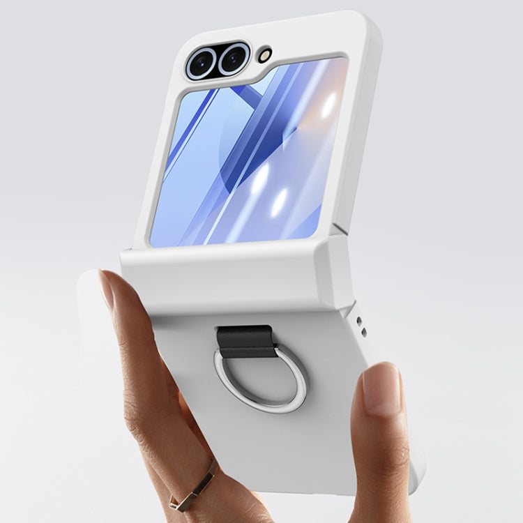 Ultra-thin Skin Feel Ring Phone Case with Hinge, For Samsung Galaxy Z Flip6 / Flip7 FE, For Samsung Galaxy Z Flip5 5G, For Samsung Galaxy Z Flip4 5G
