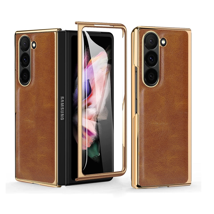VIETAO Crazy Horse Texture PU Phone Case, For Samsung Galaxy Z Flip6 / Flip7 FE, For Samsung Galaxy Z Fold6, For Samsung Galaxy Z Fold5, For Samsung Galaxy Z Flip5