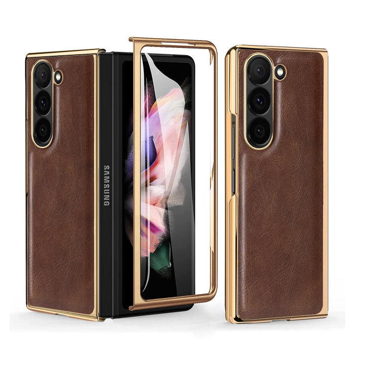 VIETAO Crazy Horse Texture PU Phone Case, For Samsung Galaxy Z Flip6 / Flip7 FE, For Samsung Galaxy Z Fold6, For Samsung Galaxy Z Fold5, For Samsung Galaxy Z Flip5